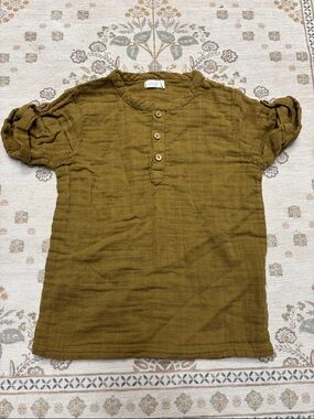 Jamie Kay Olive Short-Sleeve Henley Tee
